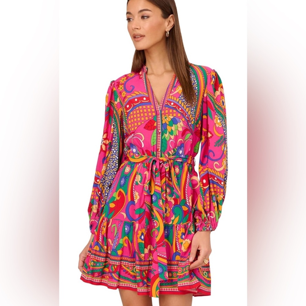 Adrianna Papell Printed Dress NWT